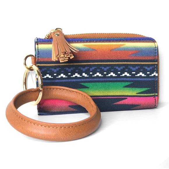 Blossom Boutique Handbags - 1 LEFT! Aztec Wristlet Zippered Coin Purse Mini Women's Wallet